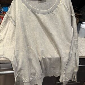 NWOT Mineral wash Gray Zenana Sweatshirt